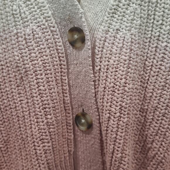 Madewell Dip-Dye Pink Ombre Courtland Cardigan Sweater - Picture 9 of 13